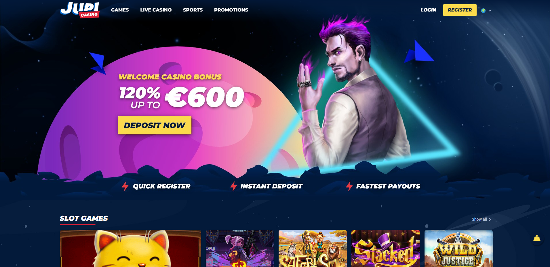 Регистрация в Jupi Casino