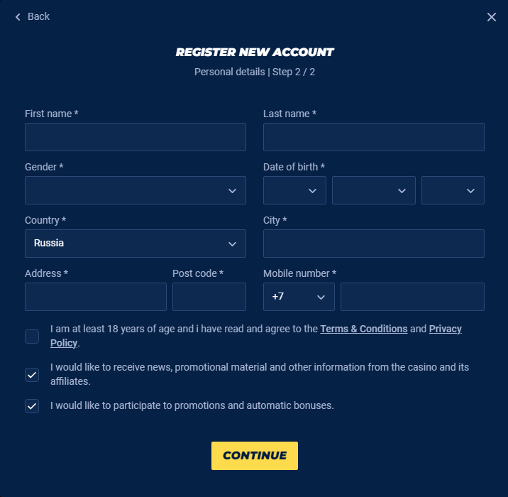Регистрация в Jupi Casino