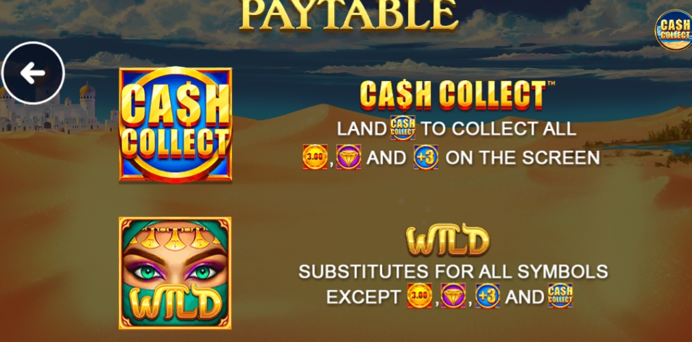 Специальные символы в слоте Cash Collect Sahara Riches Megaways
