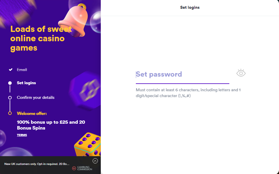регистрация в казино Casumo