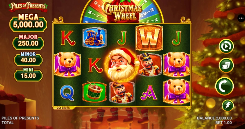 Интерфейс слота Piles of Presents