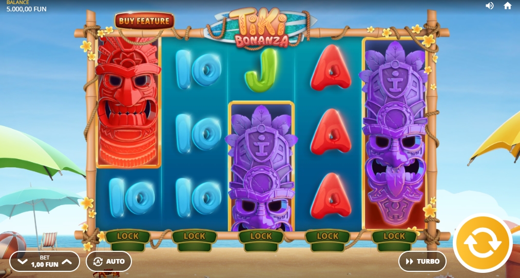 Интерфейс слота Tiki Bonanza