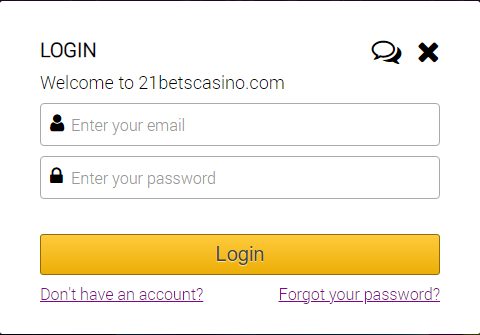 Регистрация в 21bets Casino