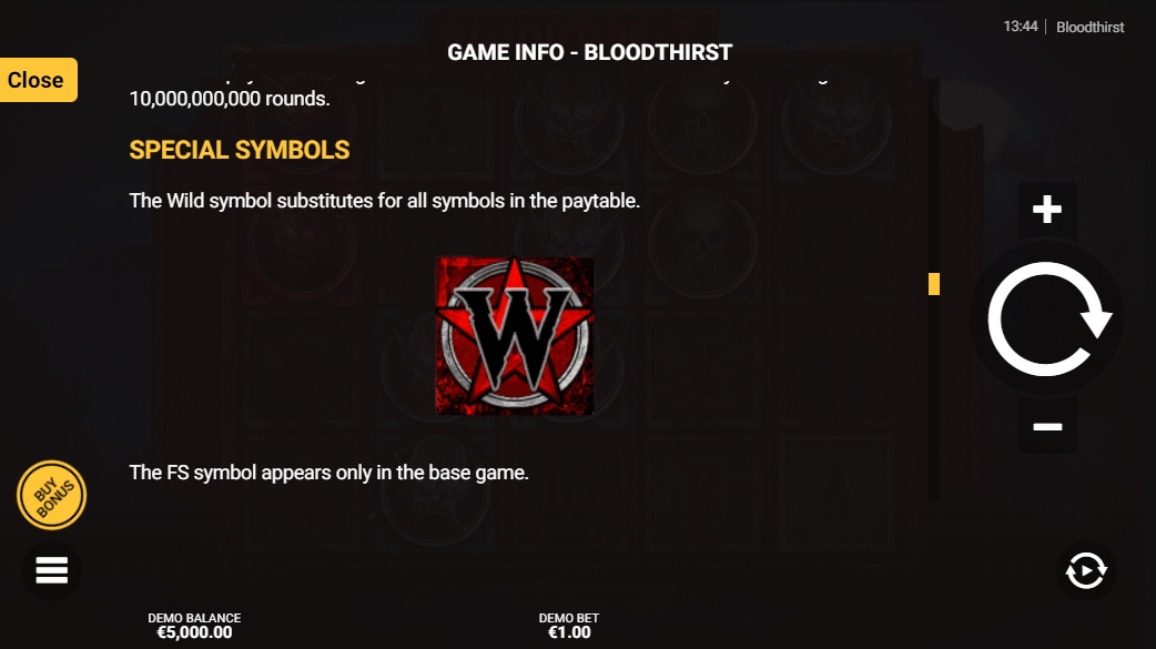 Фриспины в слоте Bloodthirst