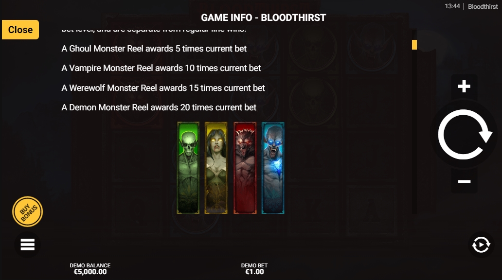 Бонусная игра в слоте Bloodthirst