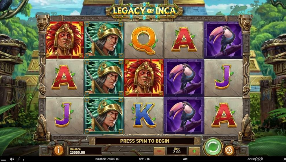 Интерфейс слота Legacy of Inca