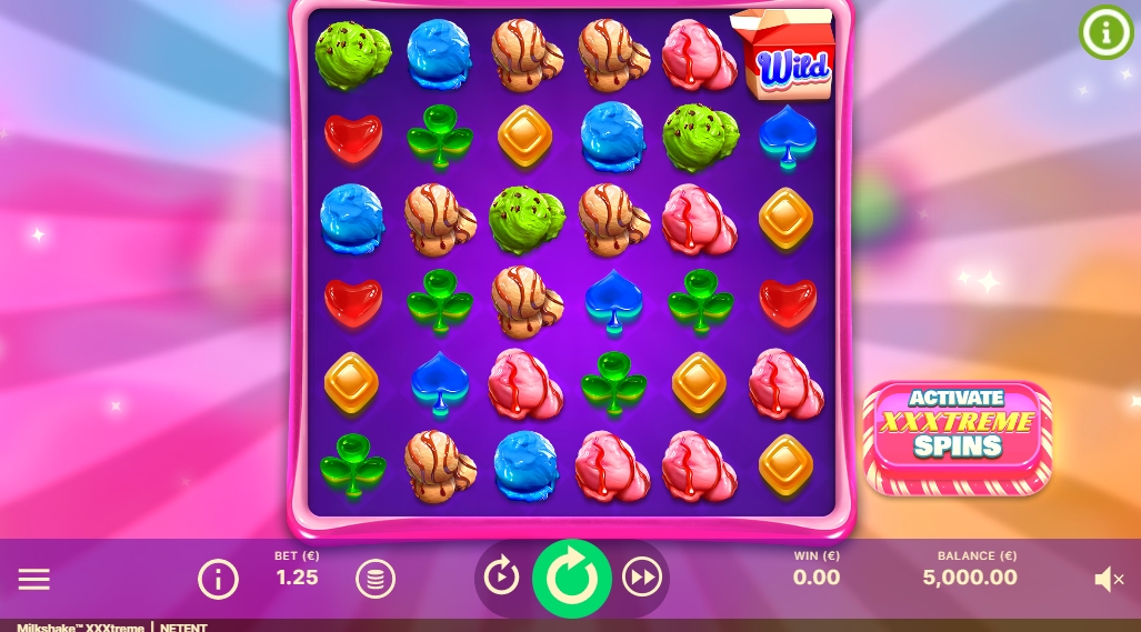 Интерфейс слота Milkshake XXXtreme