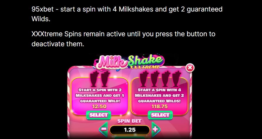 Бонусная игра в слоте Milkshake XXXtreme