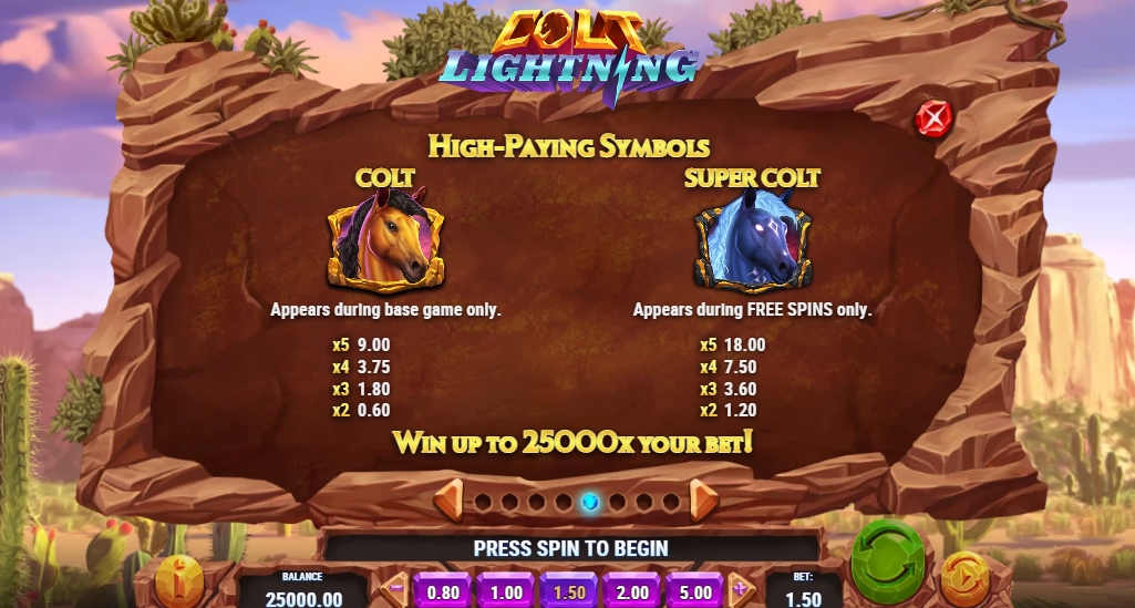 Бонусная игра в слоте Colt Lightning