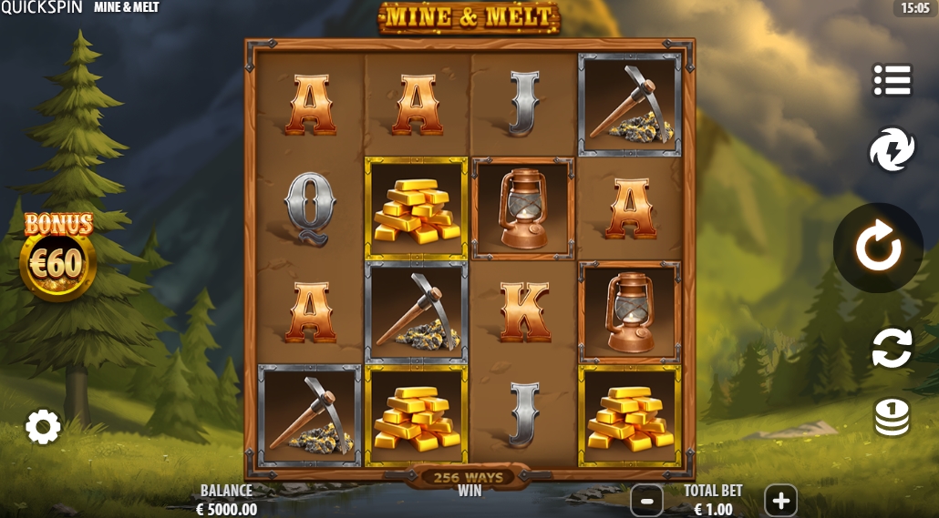 Интерфейс слота Mine and Melt