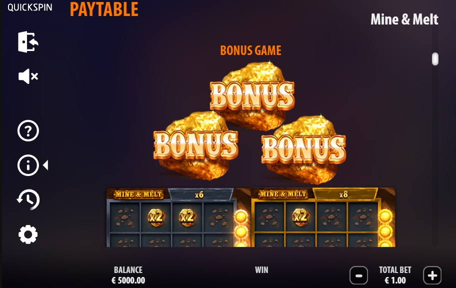 Бонусная игра в слоте Mine and Melt