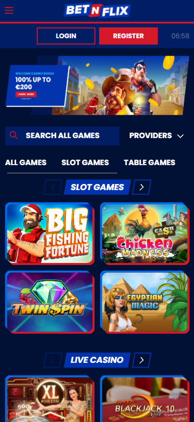 Регистрация в казино BetNFlix