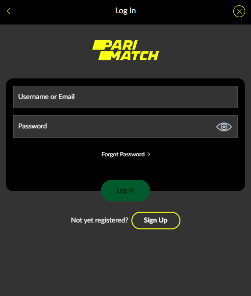 Регистрация в казино Pari-Match