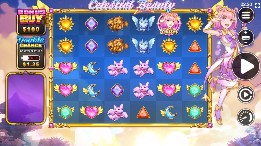 Интерфейс слота Celestial Beauty