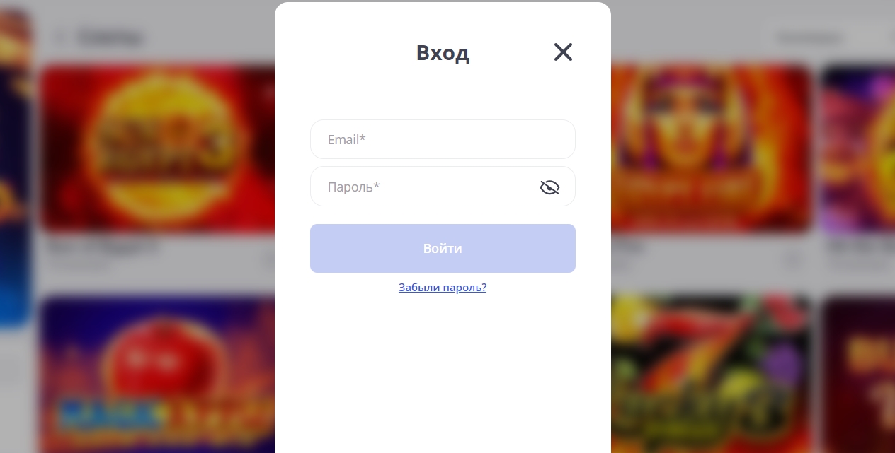 Авторизация в казино Glory Casino