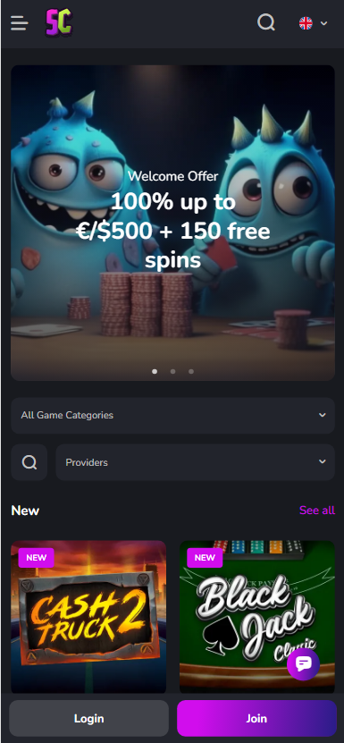 Регистрация в Scream Casino