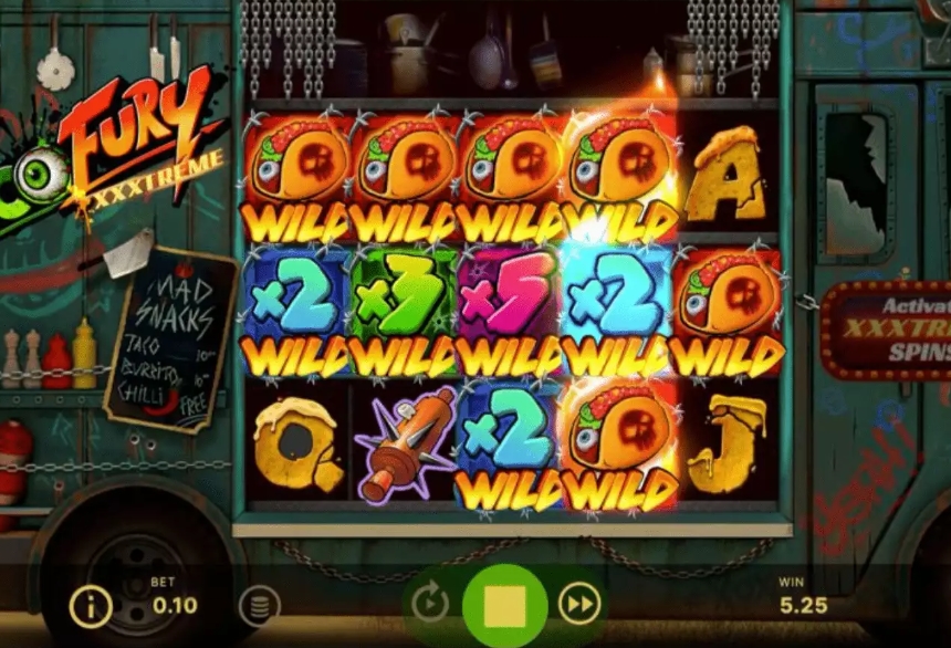 Интерфейс слота Taco Fury XXXtreme