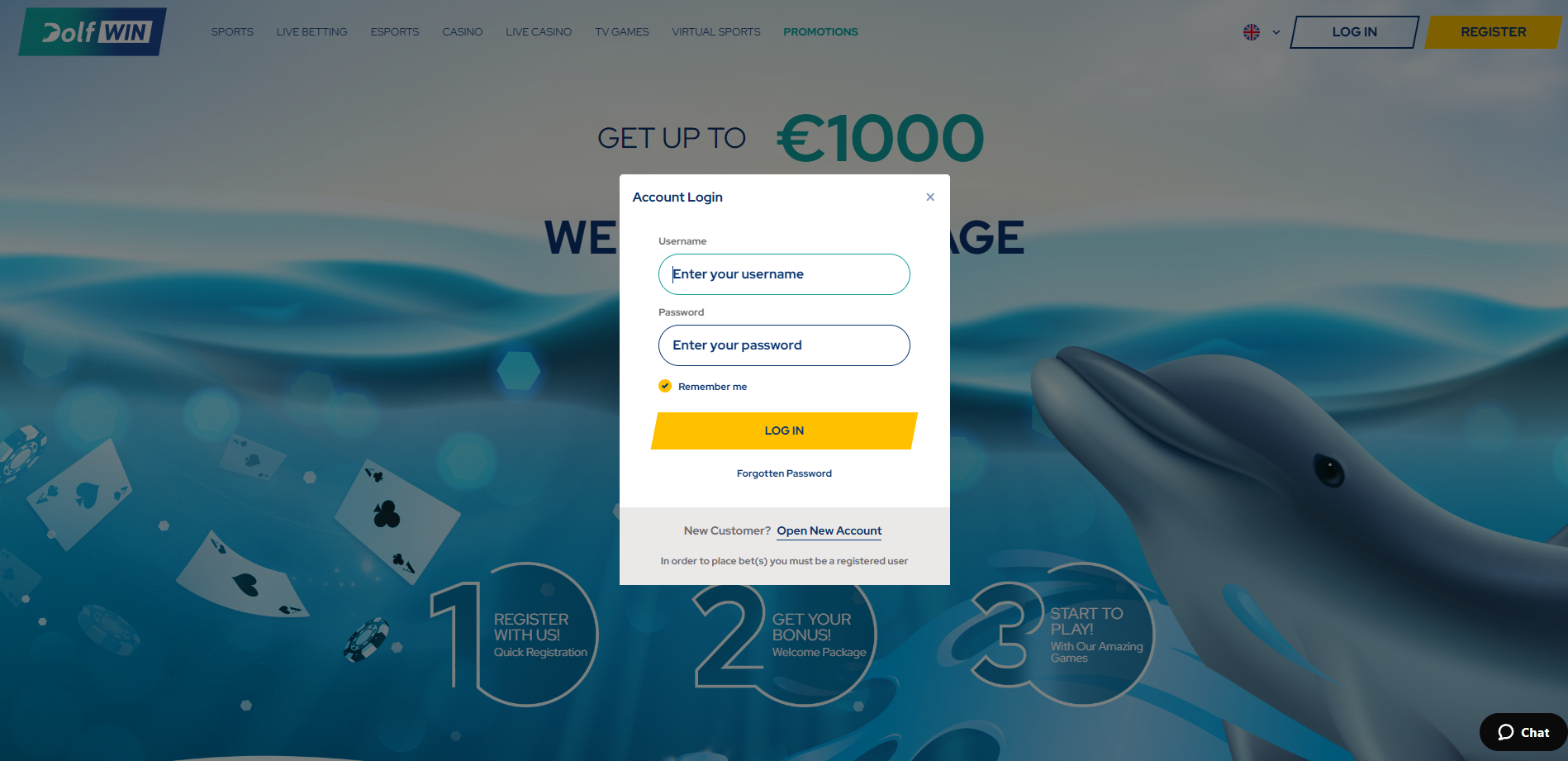 Вход в личный кабинет Dolfwin Casino