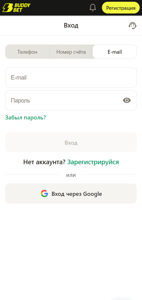 все способы входа в Buddy Bet Casino