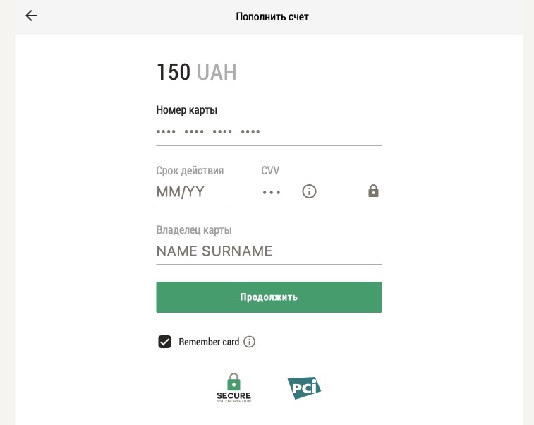 Ввод реквизитов при пополнении счета при помощи банковской карты на сайте Buddy Bet Casino