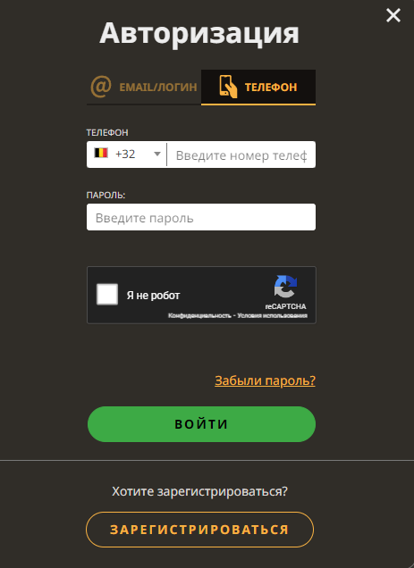 способы входа в Play Fortuna