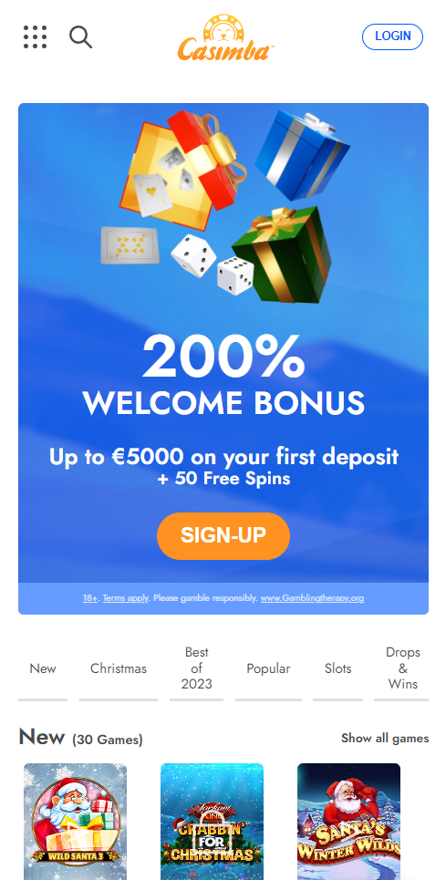 Регистрация в Casimba Casino