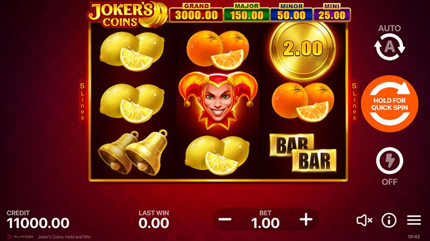 Joker's Coins от Playson
