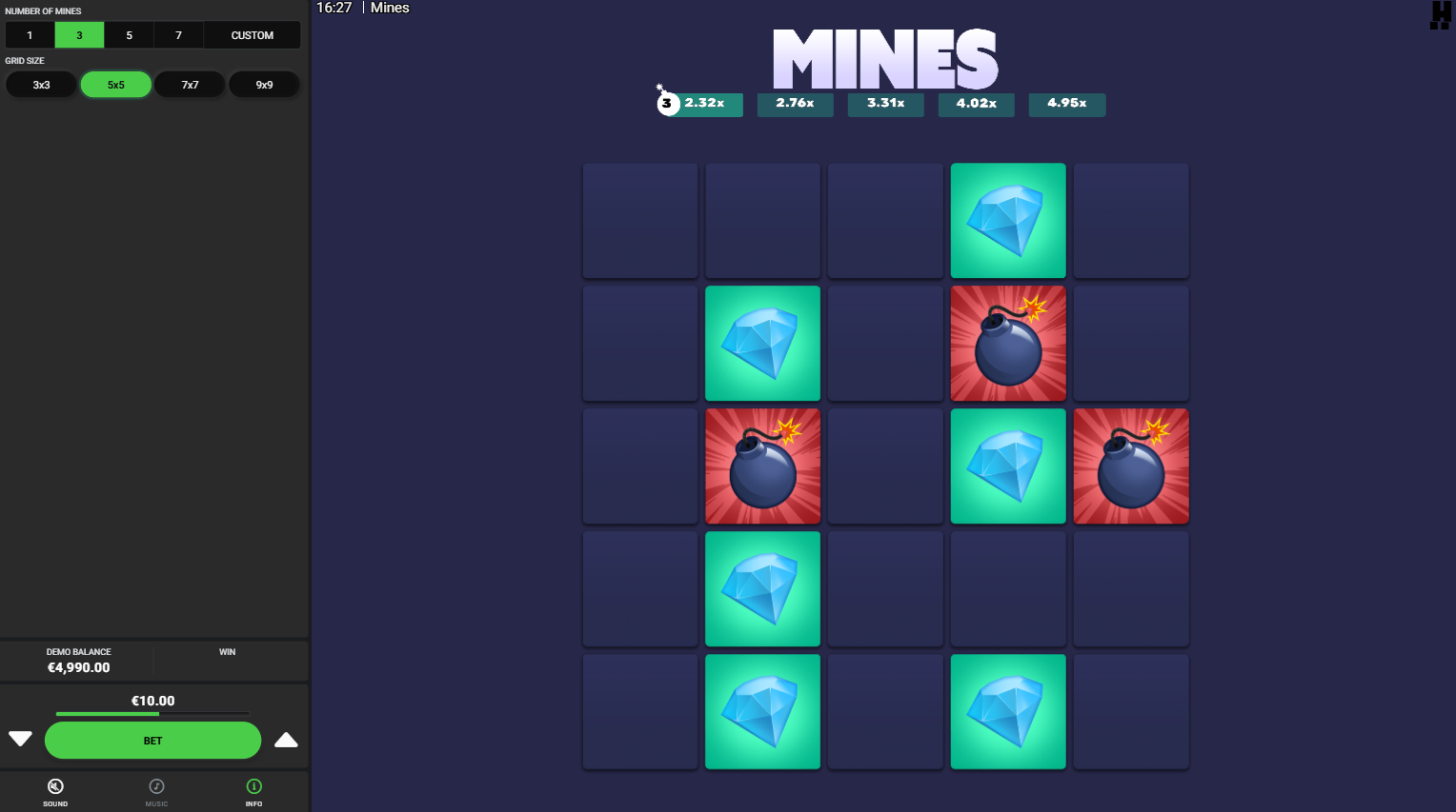 Mines от Hacksaw Gaming